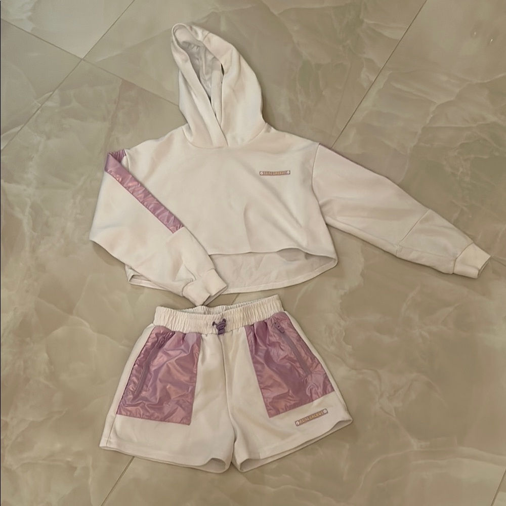 Zara Cream Hoodie with Purple Label